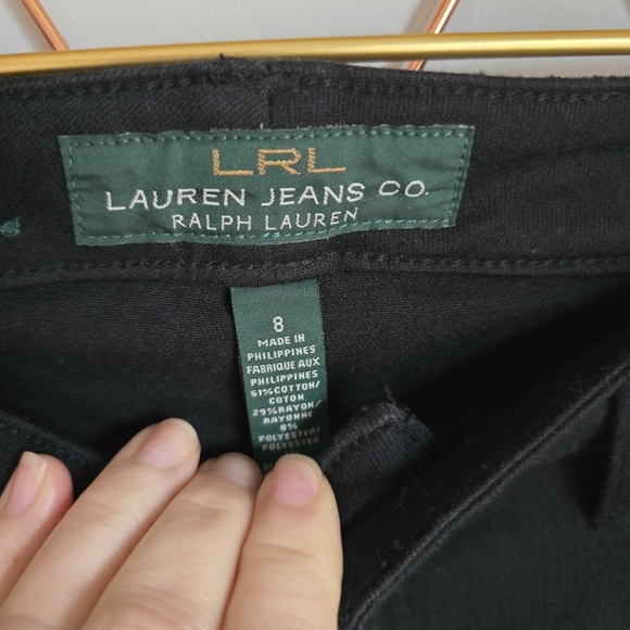 Ralph Lauren, LRL Black Modern Straight Mid Rise Jeans Pants, Women's Size 8 - Picture 5 of 11